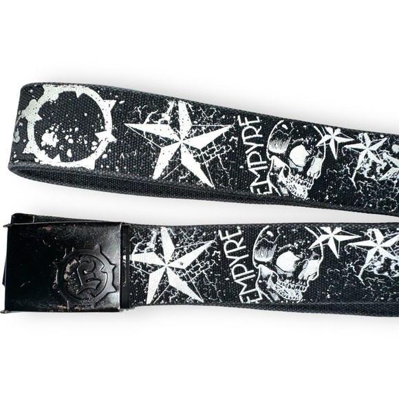 y2k Skater Belts Volcom Empyre Black Web Belts Snowboard Pants Belt Skull Grunge - Picture 13 of 16